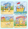 BEACH HUTS - BESIDE the SEA - Emma Ball Colourful Coaster Set x 4