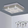 Allesgute Modern 4 Way Flush Ceiling Light for Living Room Square Kitchen Lights Fitting with GU10 Spot Light Bulbs Cool White Included