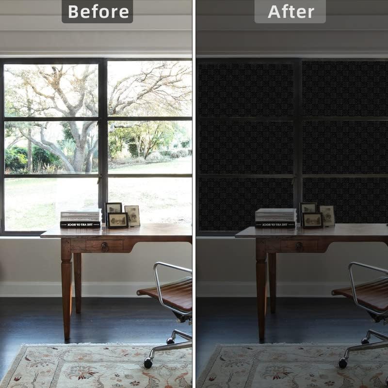 Window Privacy Film Non Adhesive Blackout Frosted Anti UV 90x300cm Qualsen