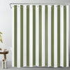 LB Green and White Striped Shower Curtain Simple Geometric Art Shower Curtains for Bathroom Minimalist Polyester Anti Mould Waterproof Extra Long Bath