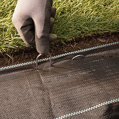 GardenMate Pack of 500 x 6''/150mm galvanised 2.9mm thick steel U shaped Garden Securing Pegs