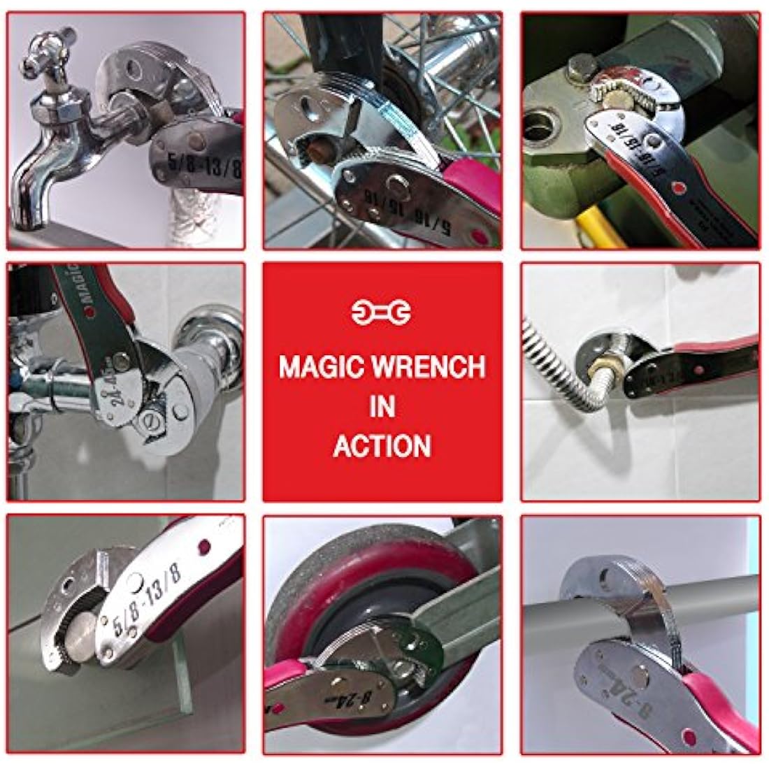 Multi-Function Magic Wrench Universal Adjustable auto-ratcheting Works as Reversible Ratchet pop Socket Combination & Pipe Monkey Spanner SAE Crescent nut Gear-Wrench Set for Craftsman & Plumbers