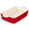 MALACASA 4.4 QT Baking Dish, 9x13 Large Casserole Dish for Oven, Ceramic Baking Pan, Rectangular Lasagna Pan Deep with Handles for Baking, Durable