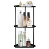 ohbien 3 Tier Freestanding Shower Caddy Corner, Easy Assembly Bathroom Corner Shelf Counter Organizer Corner Shower Caddy Floor Standing High Load