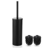 FIISAYL Toilet Brush and Holder for Toilet, Toilet Brush with Handle and Stainless Steel Base, Black