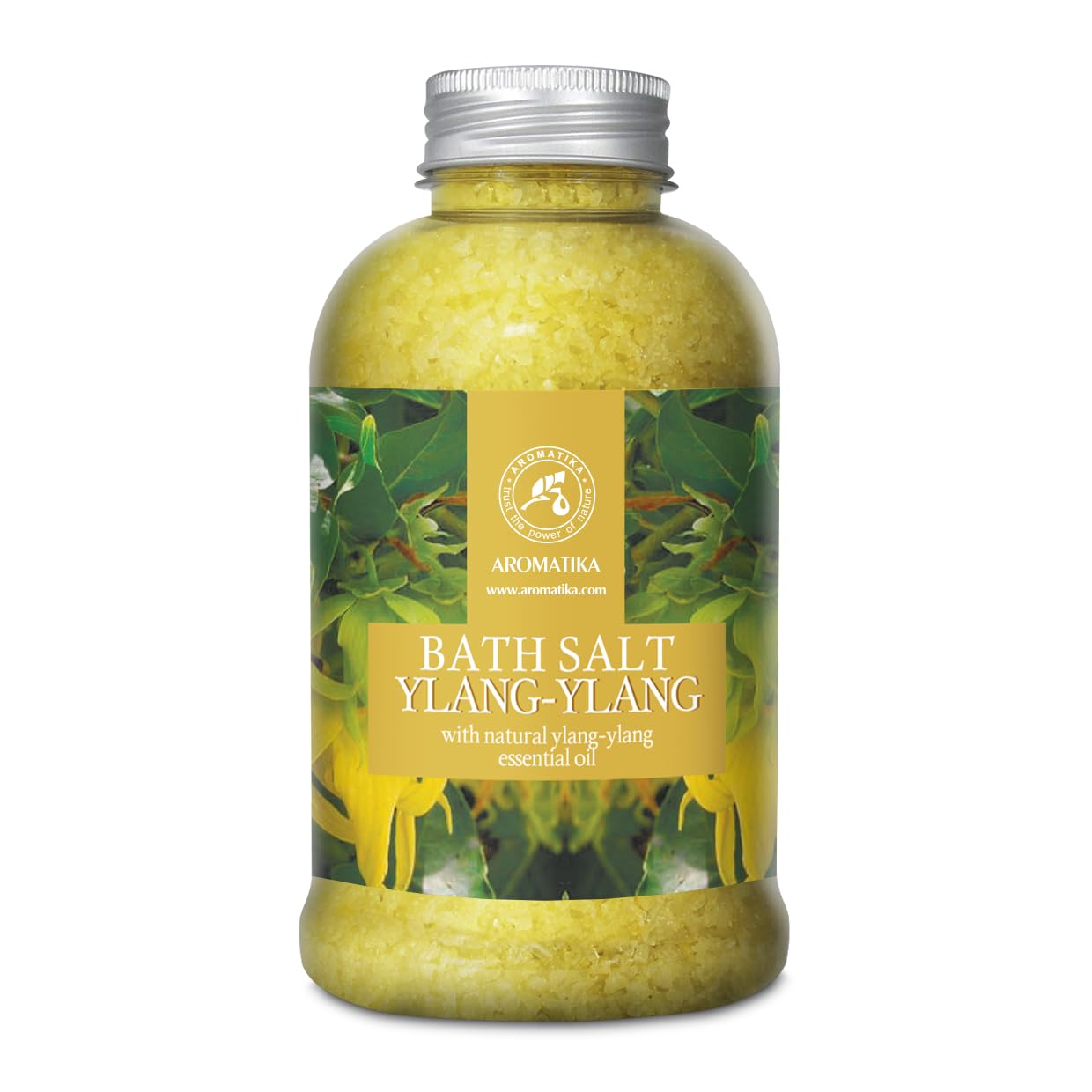 Bath Salt Ylang Ylang 600g - Natural Bath Sea Salts w/Ylang-Ylang Essential Oil - Best for Good Sleep - Relaxing - Baths - Body Care - Beauty -