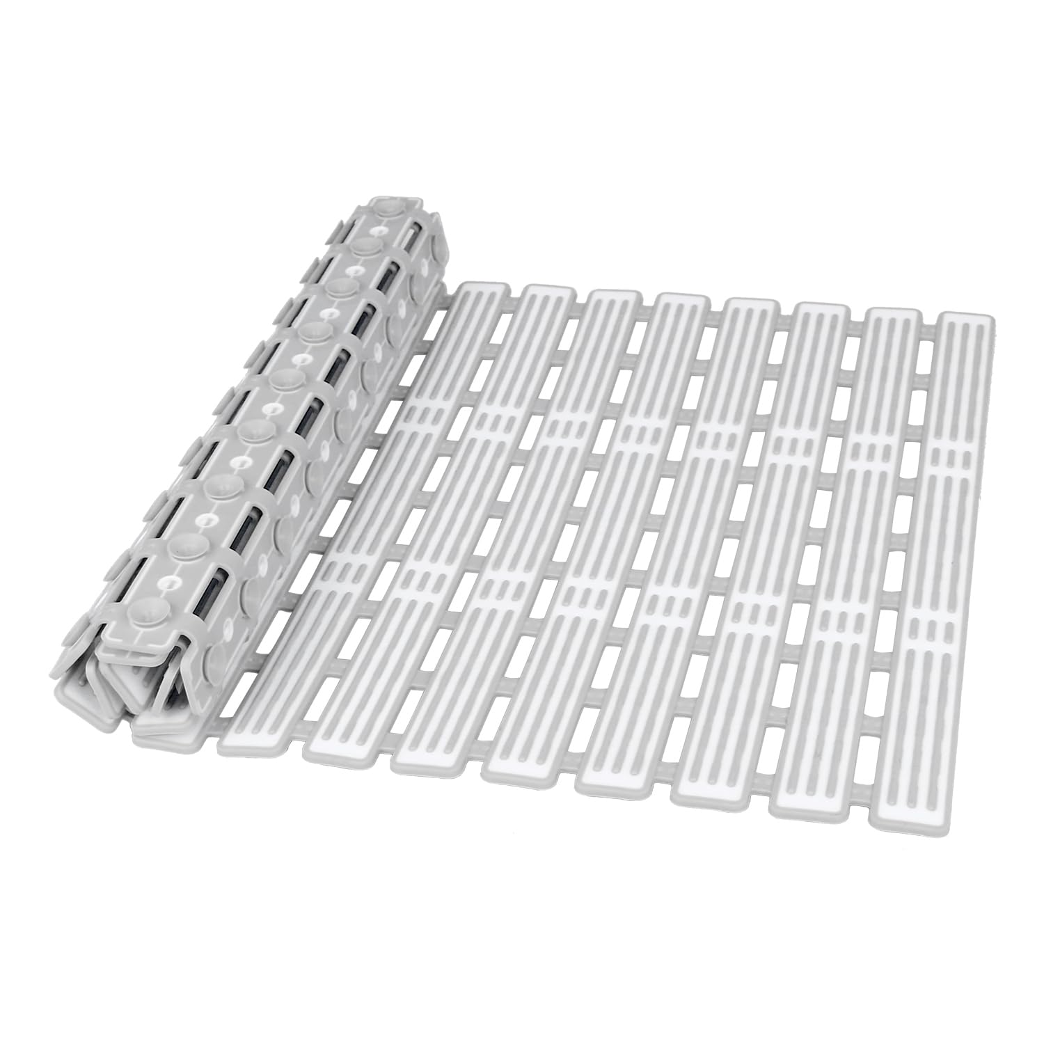 Shower Mat Non Slip Anti Mould-90 x 40 cm Extra Long Grey Bathtub Mats for Elderly-Anti Slip Shower Mats for Inside Shower-Washable Bath Tub Mats with