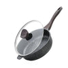 Kordisen Nonstick Deep Frying Pan, 26 cm Skillet with Lid, Granite Stone Saute Pan for Cooking, Induction Cookware, Compatible with All Stovetops,