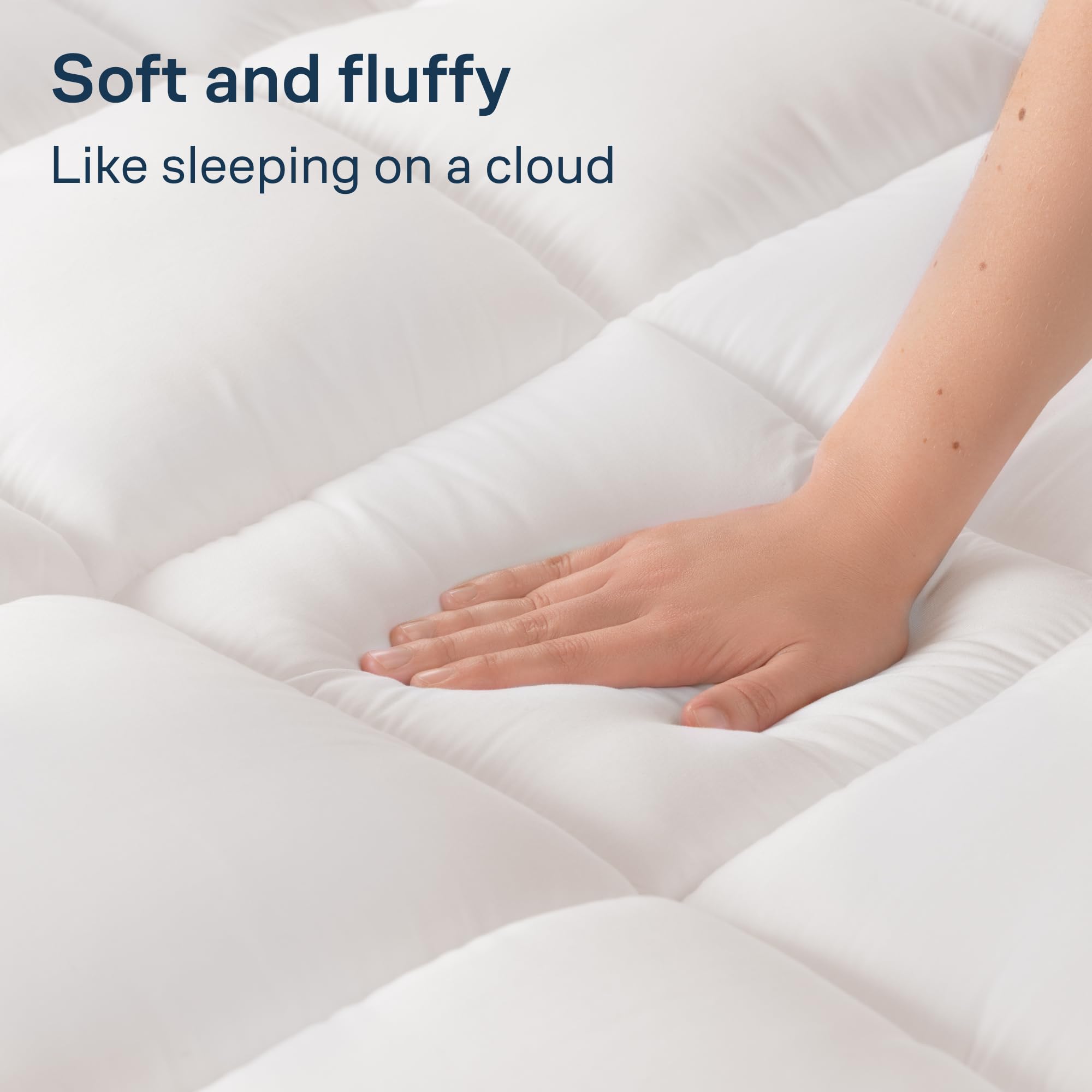 Niagara Cotton Small Double Mattress Topper - 2.5 cm Thick Breathable Pillow Top Mattress Pad for Back Pain Relief - Pocket Topper Fits 20-50 cm