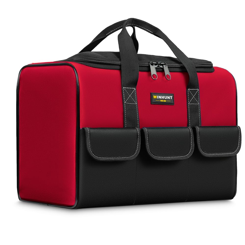 WINHUNT 17 Inch Large Tool Bag, Multifunctional Garden Tools Bag with Multi-Pockets, 43 x 25 x 30 cm, Wide Open Mouth Tool Storage bag for