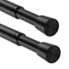 Tension Rods for Curtains 80-150cm 2Pack Balck Net Curtain Rods Shower Curtain Pole Spring Loaded Curtain Rod Extendable Curtain Rod for Window