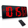 XREXS 18 Inch Extra Large Digital Wall Clock with Remote Control, LED Large Wall Clocks, Count Up/Down Timer, Auto-Dimming Alarm Clock with