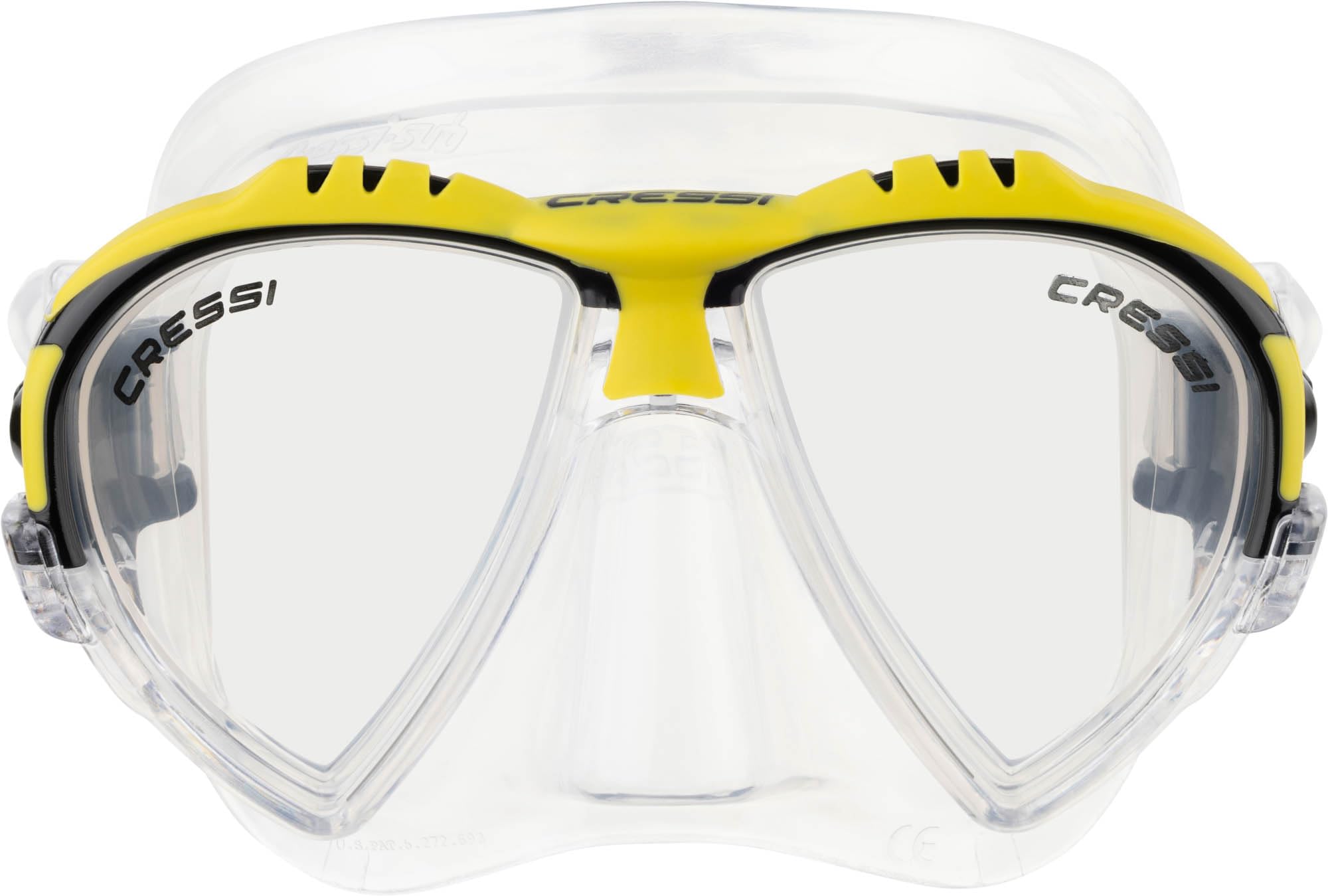 Cressi Adult Matrix Snorkelling Mask - Clear/Yellow