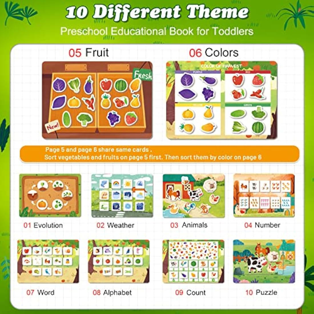 ASTARON Montessori Busy Book for Toddlers 3 4 5 6 Year Olds, Farm Theme Activity Books for 3+ year Olds, Kids Learning Educational Toys Autism Sensory Toys, Birthday Gift for Kids