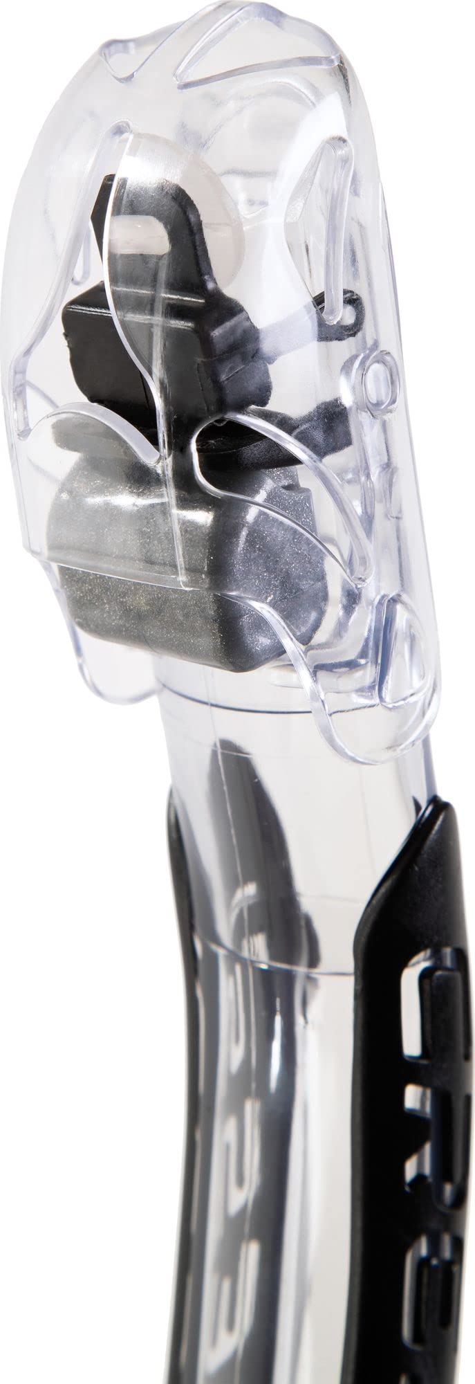Cressi Itaca Ultra Dry Snorkel - Snorkel Dry for Free Diving and Snorkeling, Transparent/Metal Blue, One Size, Unisex Adult