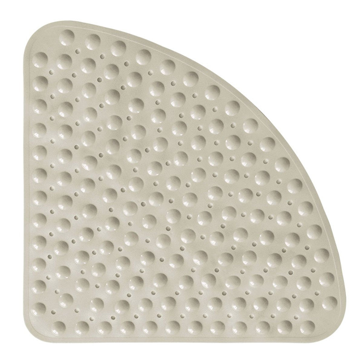 Bathsafe Sector Rubber Corner Shower Mat Anti-slip Quadrant Bath Mat Anti-Bacterial Suction Mat for Shower or Tub,Non-slip Bathtub Mat,53x53CM,Ivory