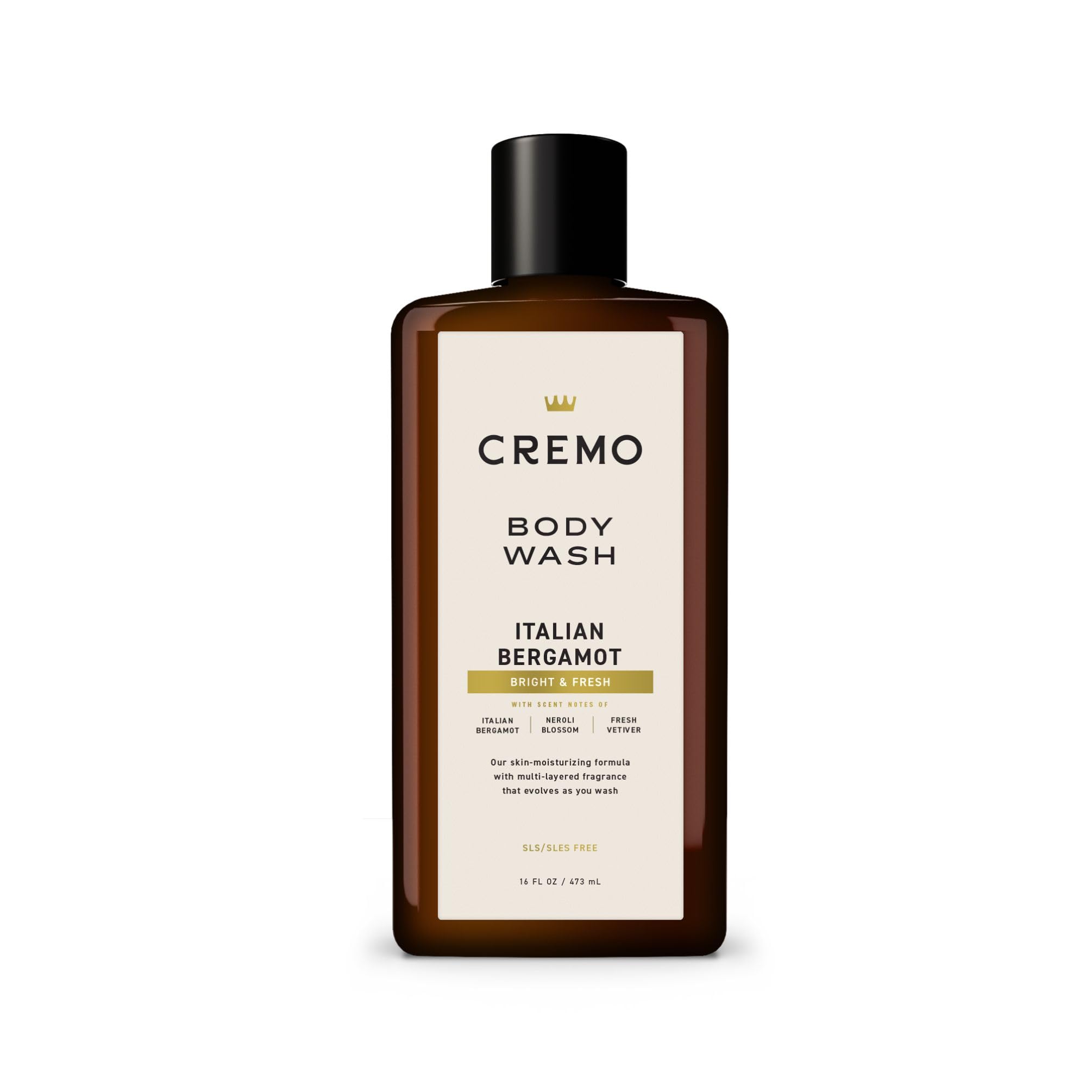 Cremo Reserve Collection Body Wash, Men's Shower Gel for Body Skin Care, Italian Bergamot Luxury Fragrance, 473 ml
