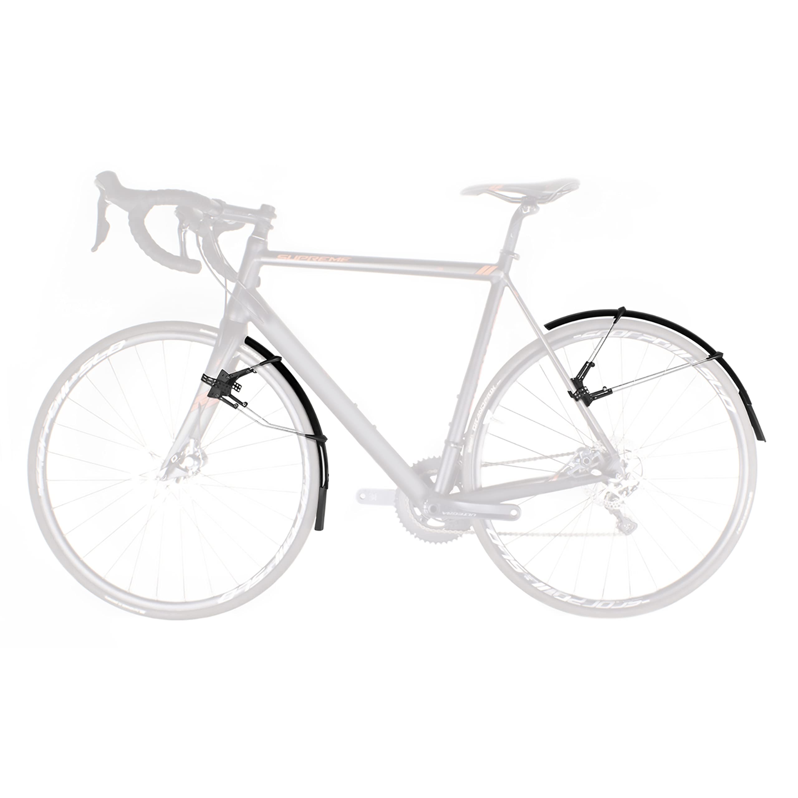 SKS GERMANY RACEBLADE PRO XL mudguard set, ideal for road bikes (super-light bike accessory with extra-long spoiler, quick-release fastening, incl.