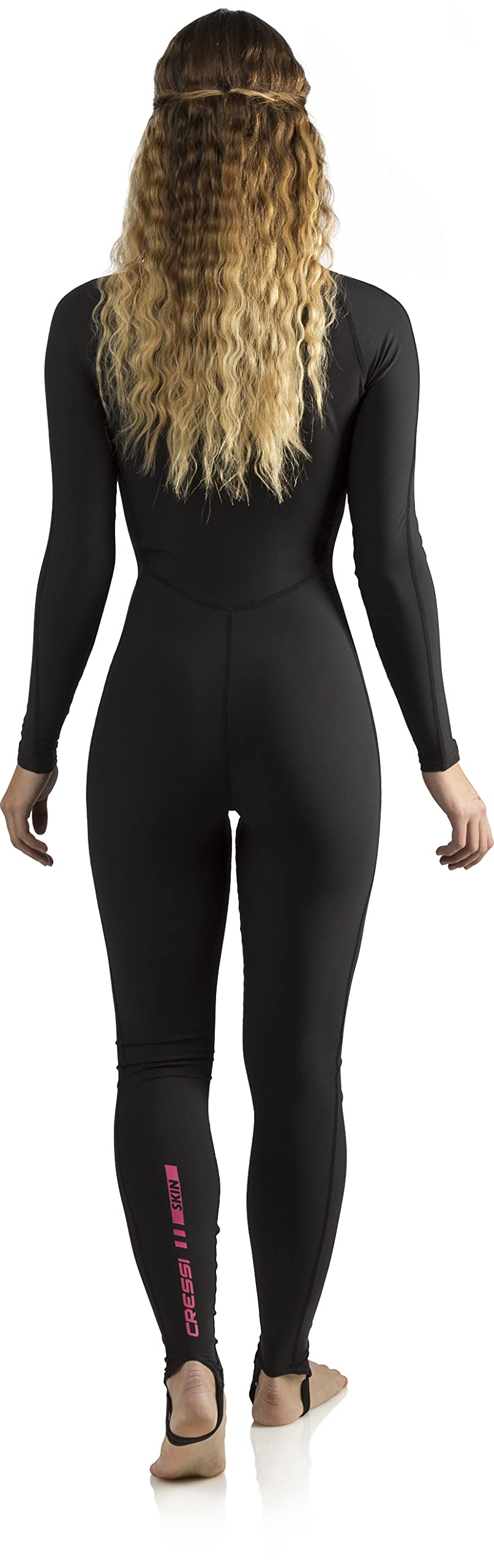 Cressi Women's 1mm One piece wetsuit Skin, Black Pink, XL/5 UK