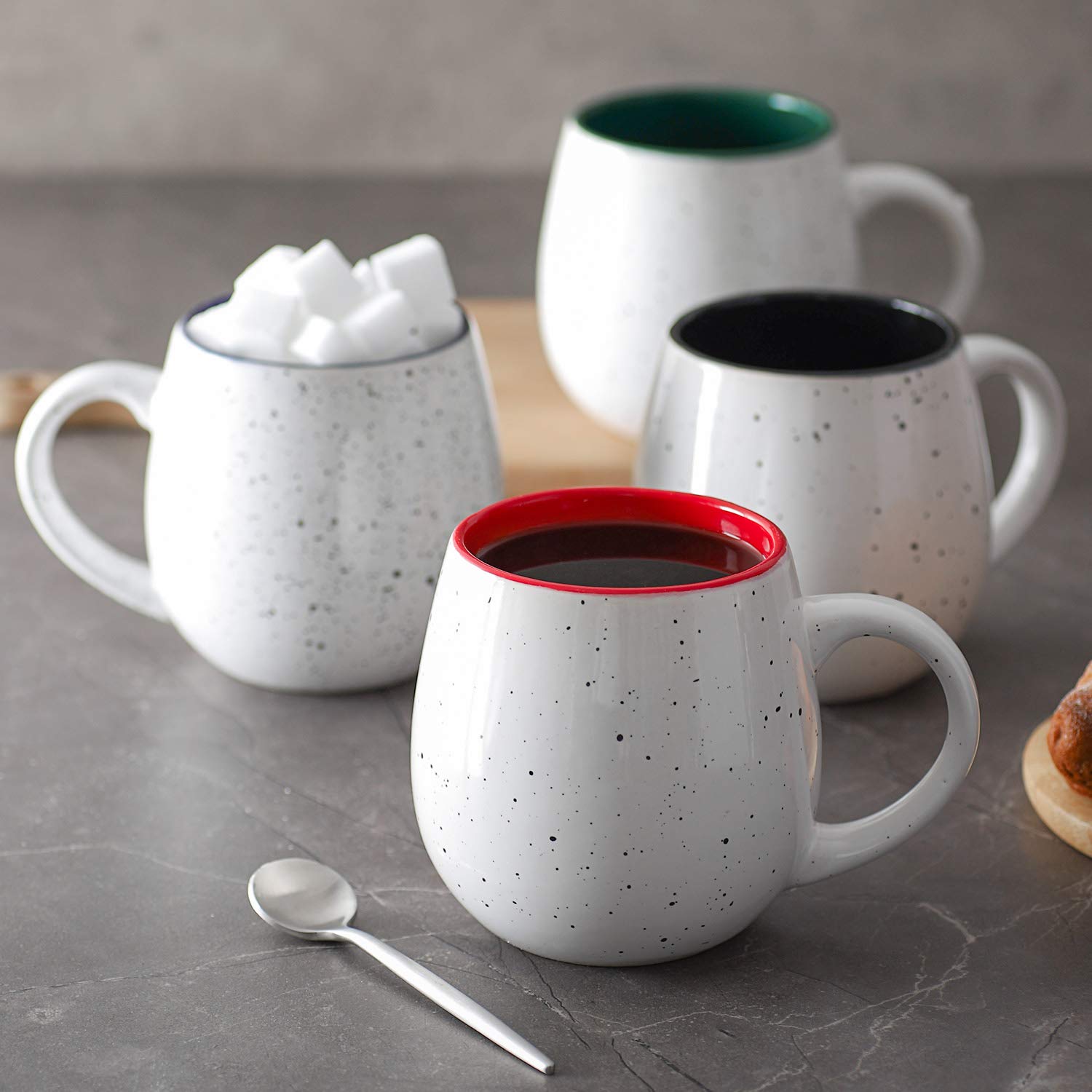 LIFVER 21 Oz/620 ml Coffee Mugs Set of 4, Large Ceramic Coffee Cups with Large Handles for Milk, Tea, Hot Cocoa, Christmas Thanksgiving Housewarming