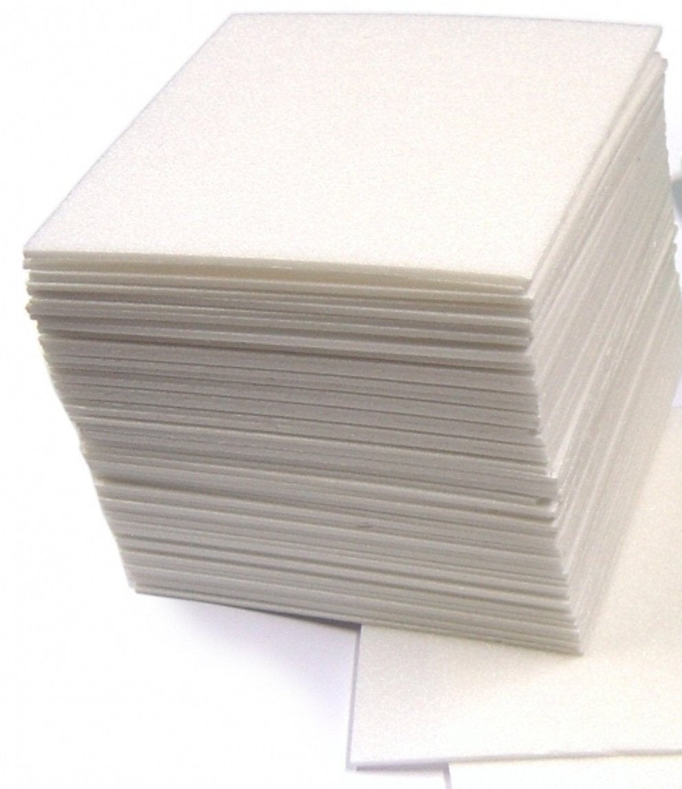 Lexicon Select Safe Print Lino Block Printing Tiles - Polystyrene Sheets for Printing - 16.5 x 16.5cm Pack of 50 with Hints & Tips Guide