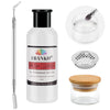 EBANKU 120ml Acrylic Nail Brush Cleaner, 3 in 1 Nail Art Brushes Conditioner Nail Brush Clean Solution Quickly Clean With Glass Cup and Scrub Brush