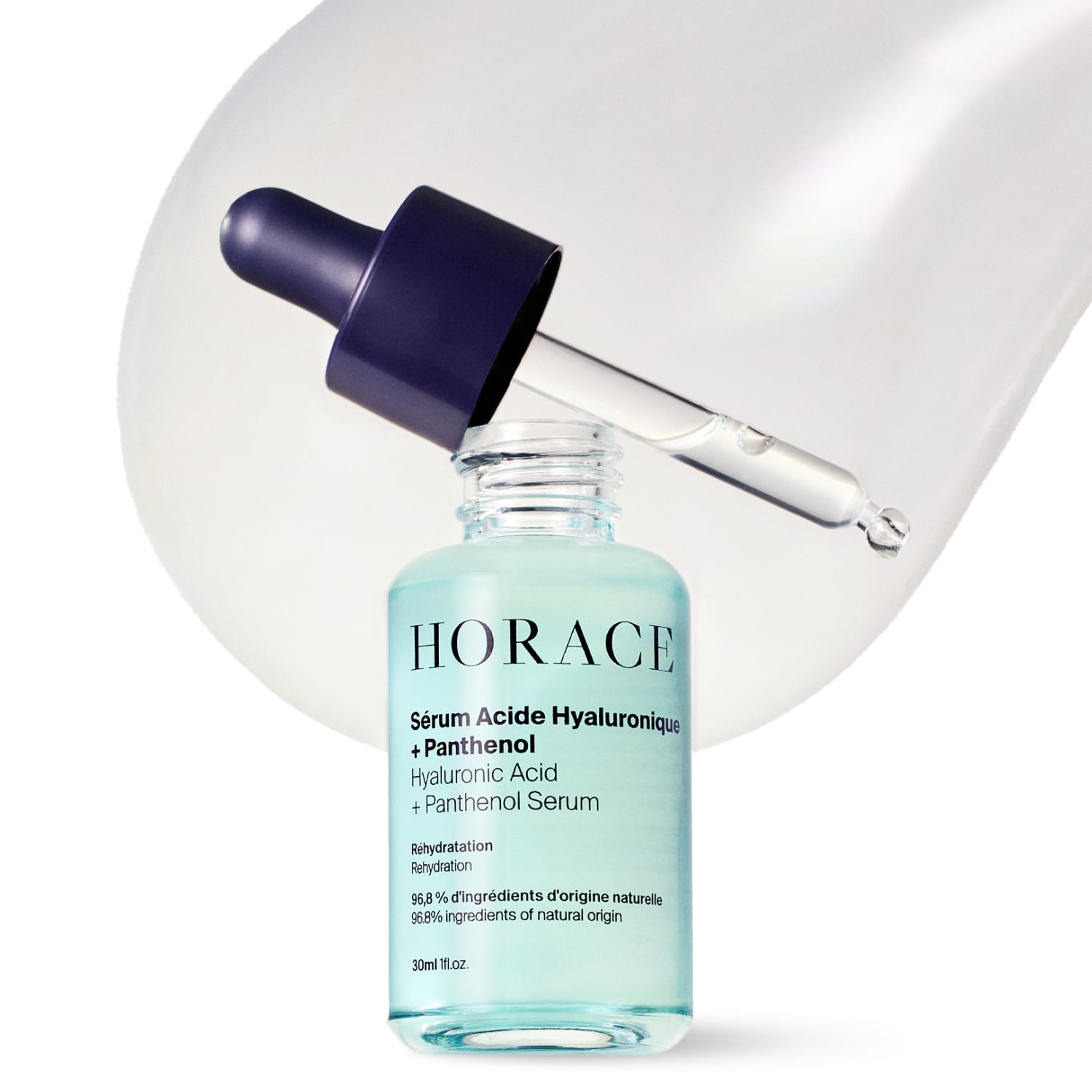 HORACE Hyaluronic Acid + Panthenol Face Serum for Men ? Advanced Moisturising Facial Treatment for Dry Skin, Dehydration Lines, and Elasticity ? Vegan