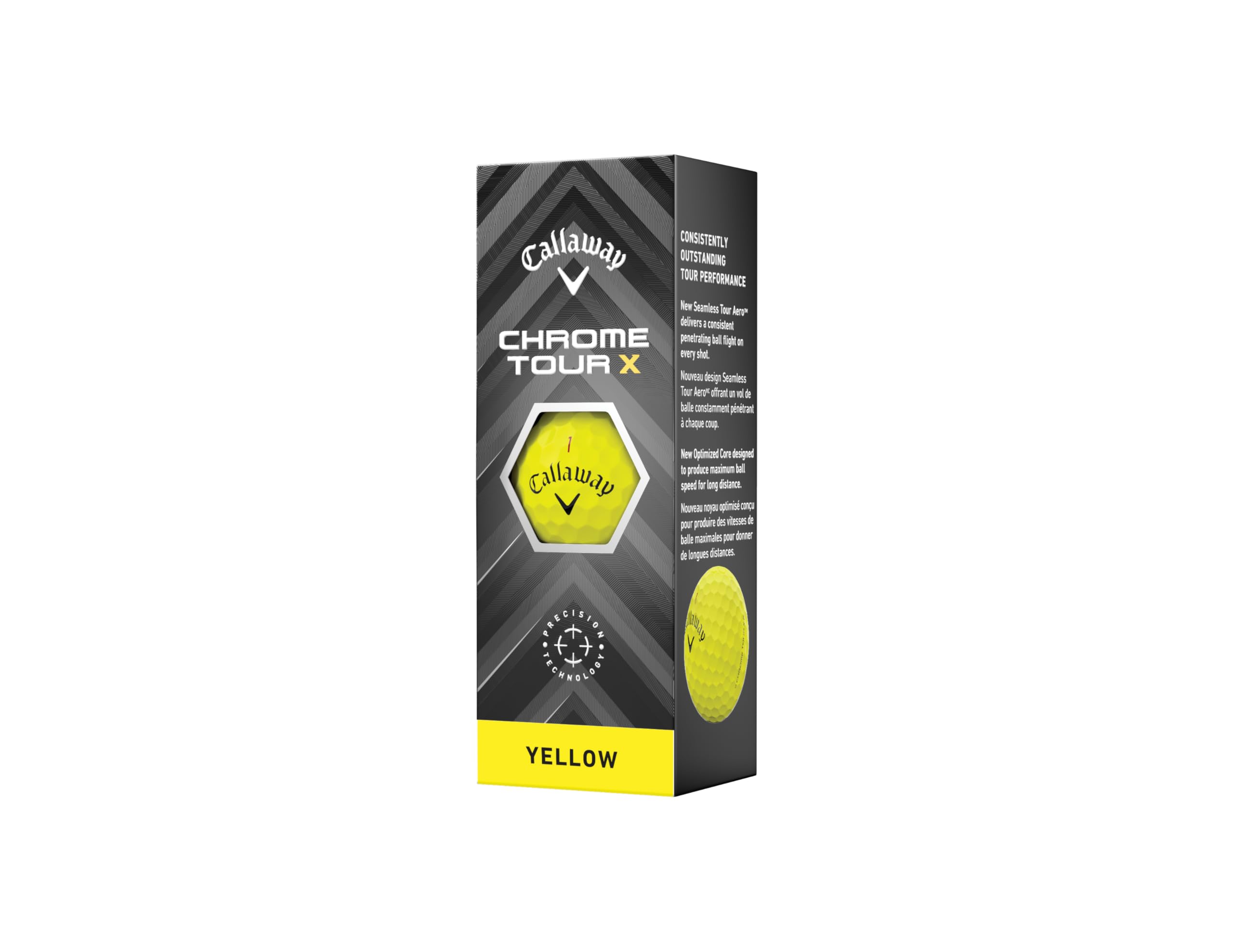 Callaway Golf Chrome Tour X Premium Golf Ball 2024, Yellow