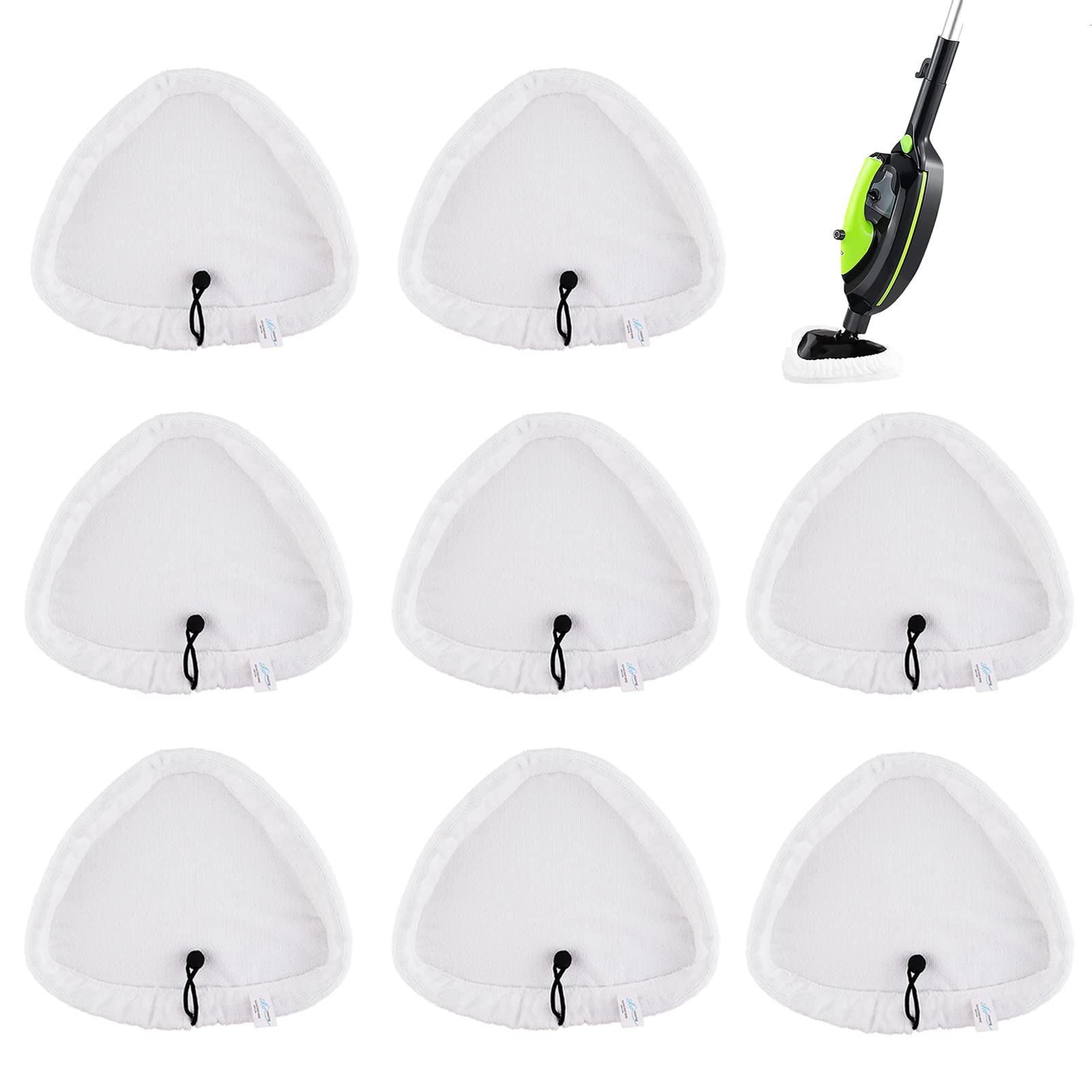 Sgizoku 8PCS Universal Triangular Steam Mop Pads Compatible with H2O Steam Cleaners:for H20 HD/X5 Microfiber Cloths Covers Replacement for