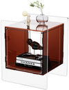 solaround Acrylic Side Table, Nightstand Bedside Table, Record Player Stand, Multifunction Tables, 46 x 40 x 55 cm (Dark Brown)