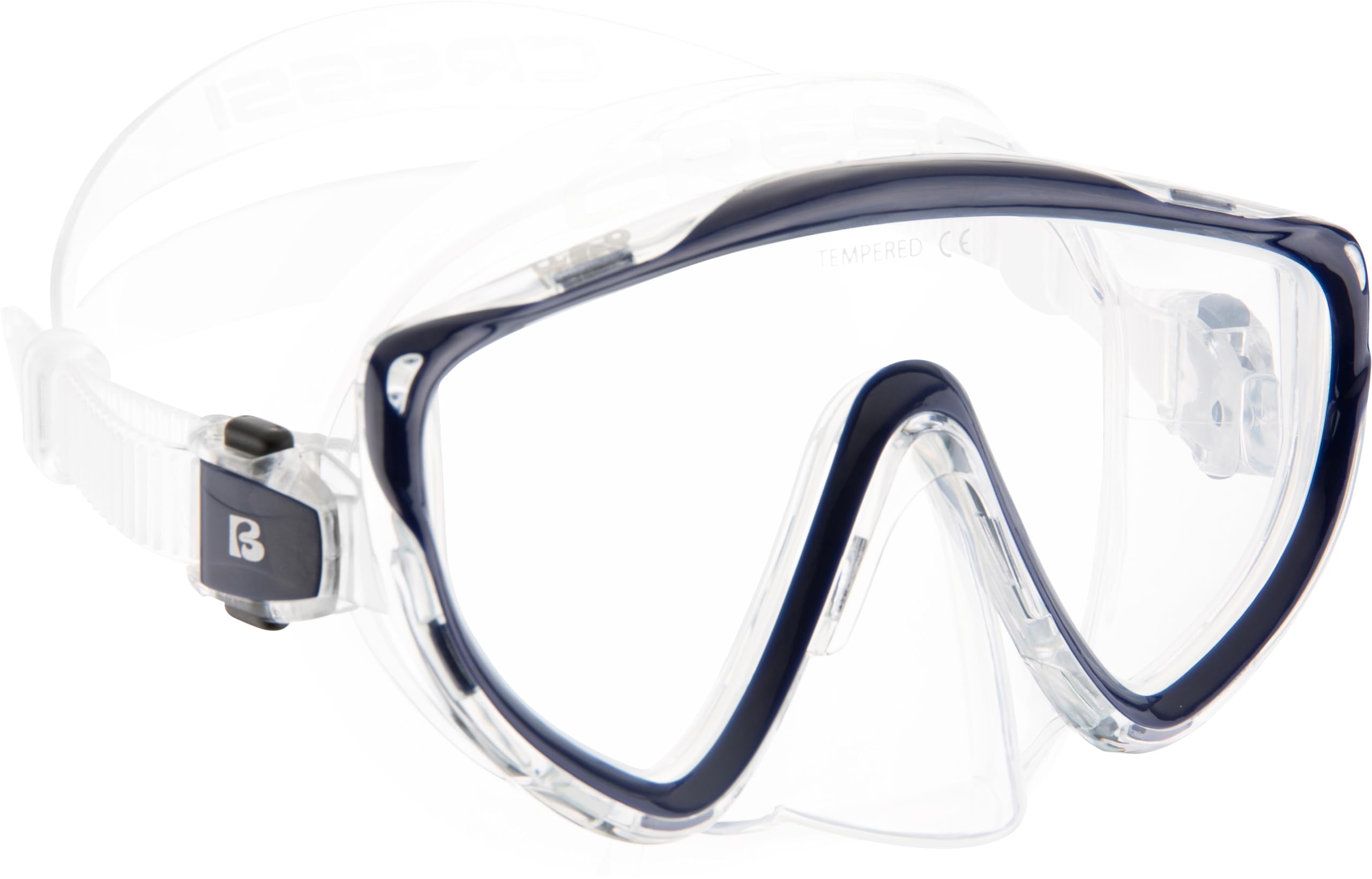 CRESSI Tino Adventure Set Clear/Blue Navy [L/XL] - Snorkel Set Tonga Fins, Tino Mask and Scilla Snorkel for Snorkelling and Diving, Transparent/Blue