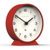 NEWGATE M Mantel Silent Sweep Mantel Clock - 'No Tick' - A Modern Mantelpiece Clock - Small Clock - Mantel Clocks - Minimalist Dial - (Red)