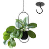 VDYXEW Metal Hanging Flower Pot, Hanging Decoration Pot, Metal Black Bolo Hanging Basket, Ceiling Hanging Planter for Indoor Plants, Succulents, Air