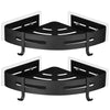 GRICOL Shower Corner Shelf No Drilling Metal with Stickers Wall Mounted Adhesive Shower Caddy Basket Organiser for Bathroom 2 Tiers Black