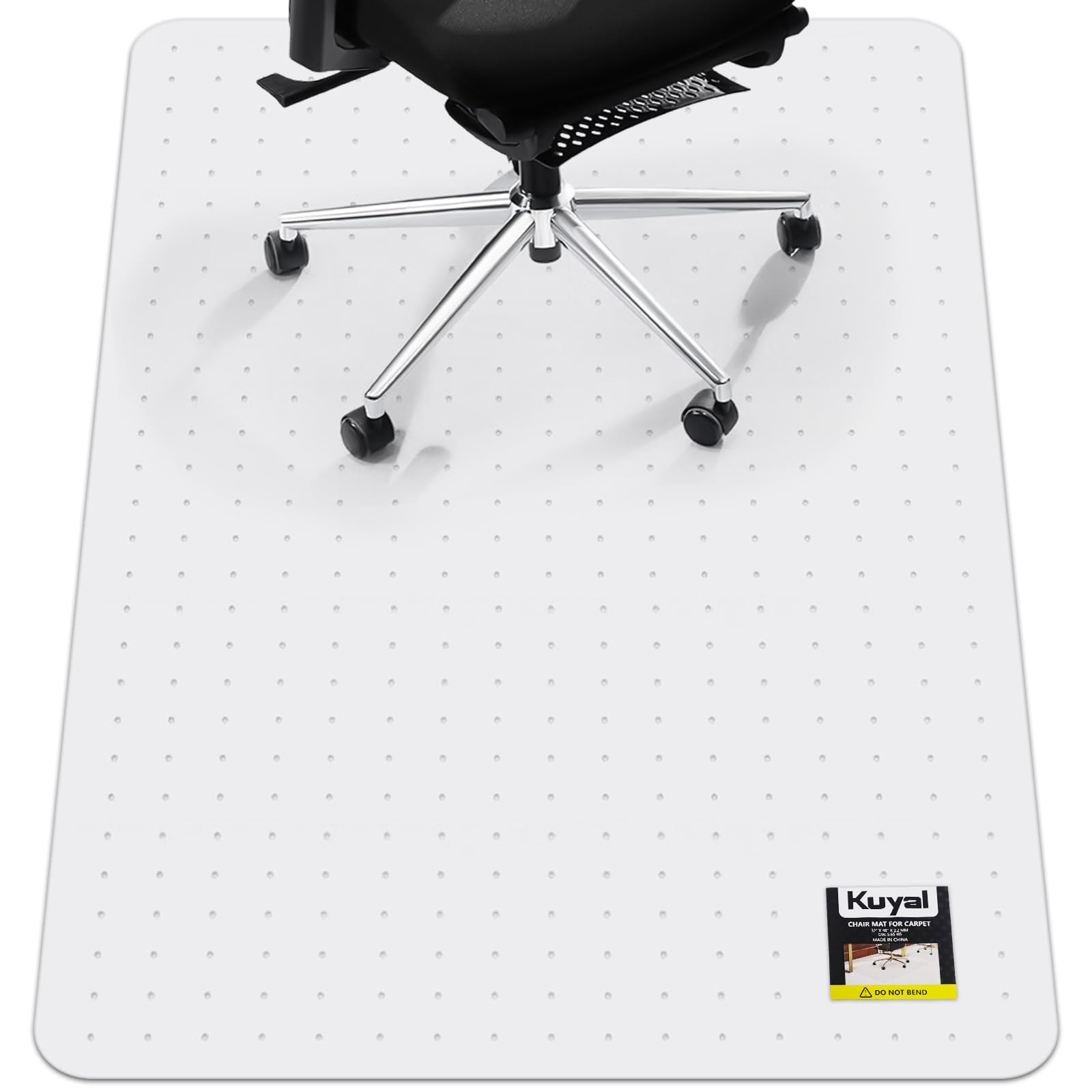 Kuyal Office Chair Mat for Carpet, 91x121 cm (36" x 48") Clear Heavy Duty Computer Chair Mat, Under Desk Protector Carpeted Floors Mat, Easy Chair