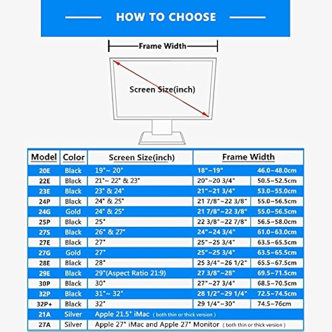 iLooker 25P 25-inch Thick Frame LCD LED Video Monitor Hood Sunshade Sunhood for Dell HP Viewsonic Philips Samsung LG EIZO NEC ASUS ACER BENQ AOC LENOVO iMac, Fits Monitor Frame Width 565-580mm