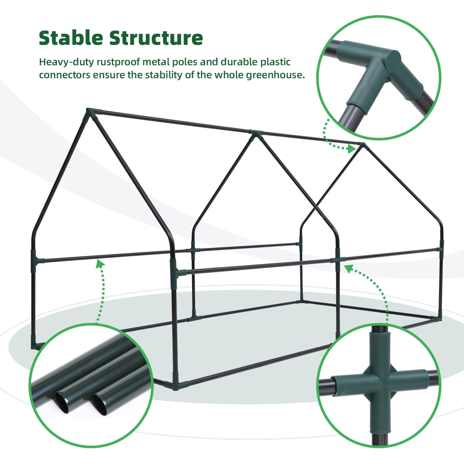 Ohuhu Portable Mini Greenhouse, 71"x36"x36" Greenhouses for Outdoors with Dual Large Zipper Doors & Ground Stakes, Waterproof & UV Protected Plastic