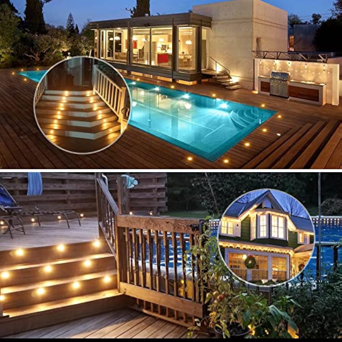 GEYUEYA Home Warm White Decking Lights, φ30mm LED Deck Lights 12V 0.6W IP67 Waterproof, Led Plinth Light for Terrace/Patio/Path/Wall/Garden/Decoration - 20 Packs