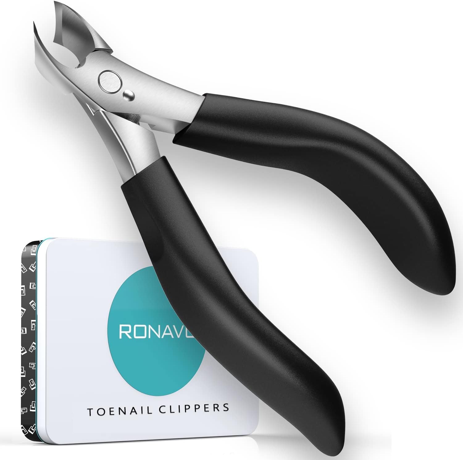 Toe Nail Clippers for Thick Nails - RONAVO Nail Clippers.Heavy Duty Professional Thick & Ingrown Toenail Clippers,Wide Jaw & Easy-Grip Long