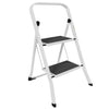 Home Vida 2 Step Ladder - Heavy Duty Steel Folding Ladder with Slip-Resistant and Wide Steps, Folding Mechanism, 150kg Max Load,