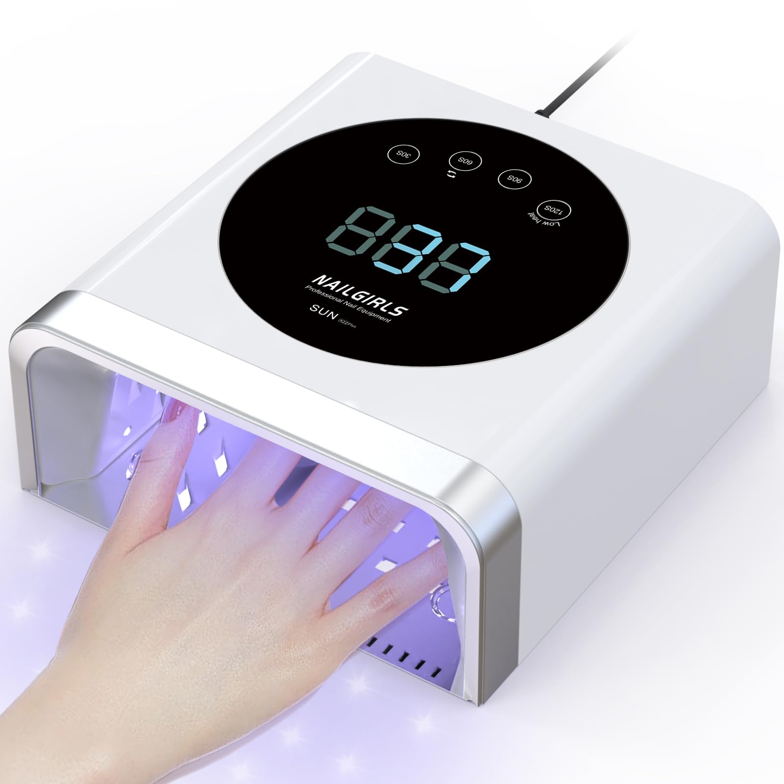 NAILGIRLS LED Nail Lamp, 150W Professional Nail Dryer for Gel Polish Curing Light Machine, with Automatic Sensor and LCD Display for Home Nail Salon