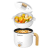 Audecook Electric Hot Pot with Steamer, 1.5L Portable Non-Stick Mini Multifunctional Cooker, Shabu Hot Pot, Electric Skillet with Dual Power Control