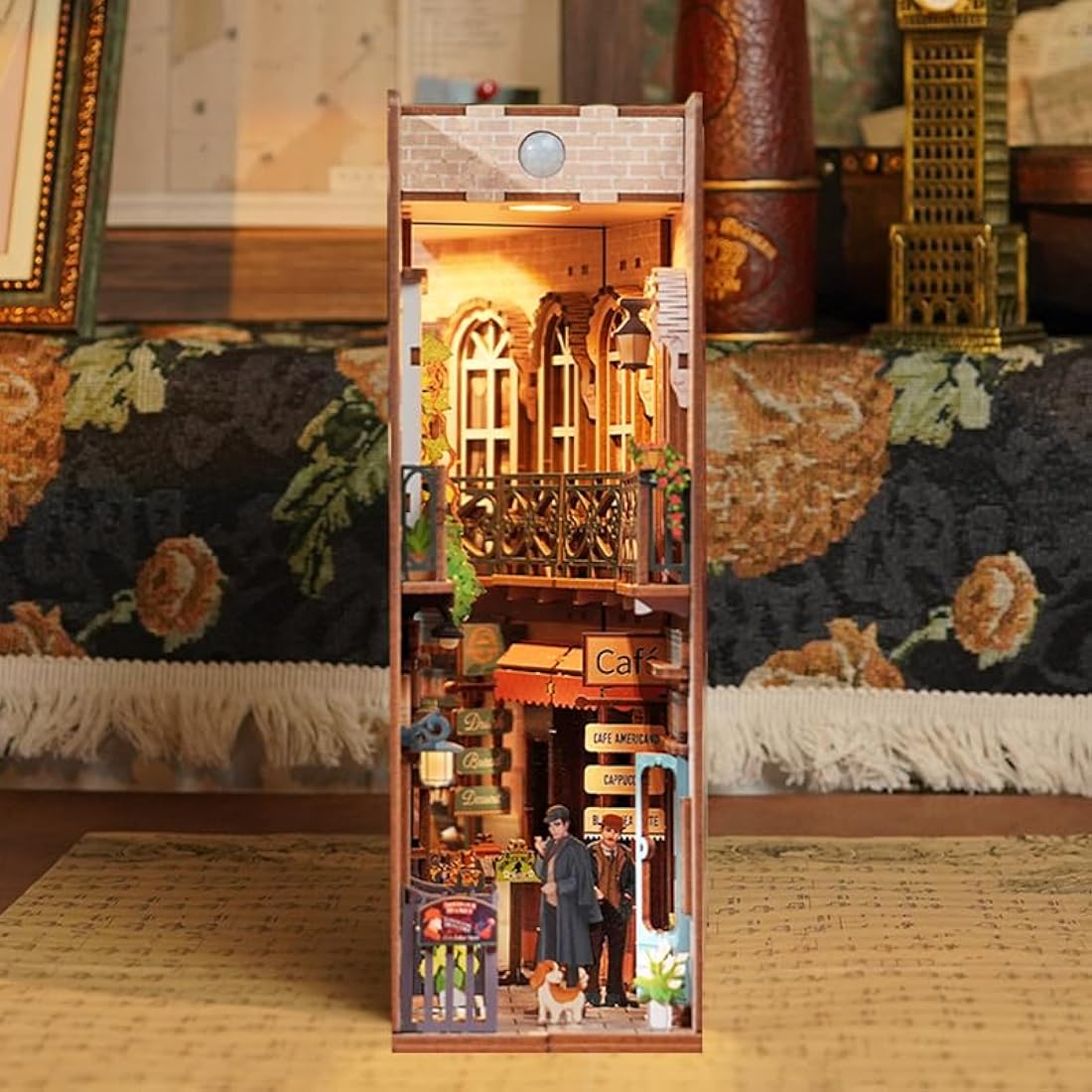 Tonecheer DIY Book Nook Kit Wooden Model Kit 3D Puzzle for Adults to Build Miniature House Kit Dollhouses Miniature House Kit Craft Kit with Light Christmas Birthday Gifts(Baker Street)