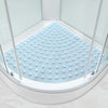 Large Corner Shower Mat Non Slip Anti Mould with Suction Cups 70x70cm Soft Texture Quadrant Bath Mat for Inside Walk-in Shower with Drain Sector