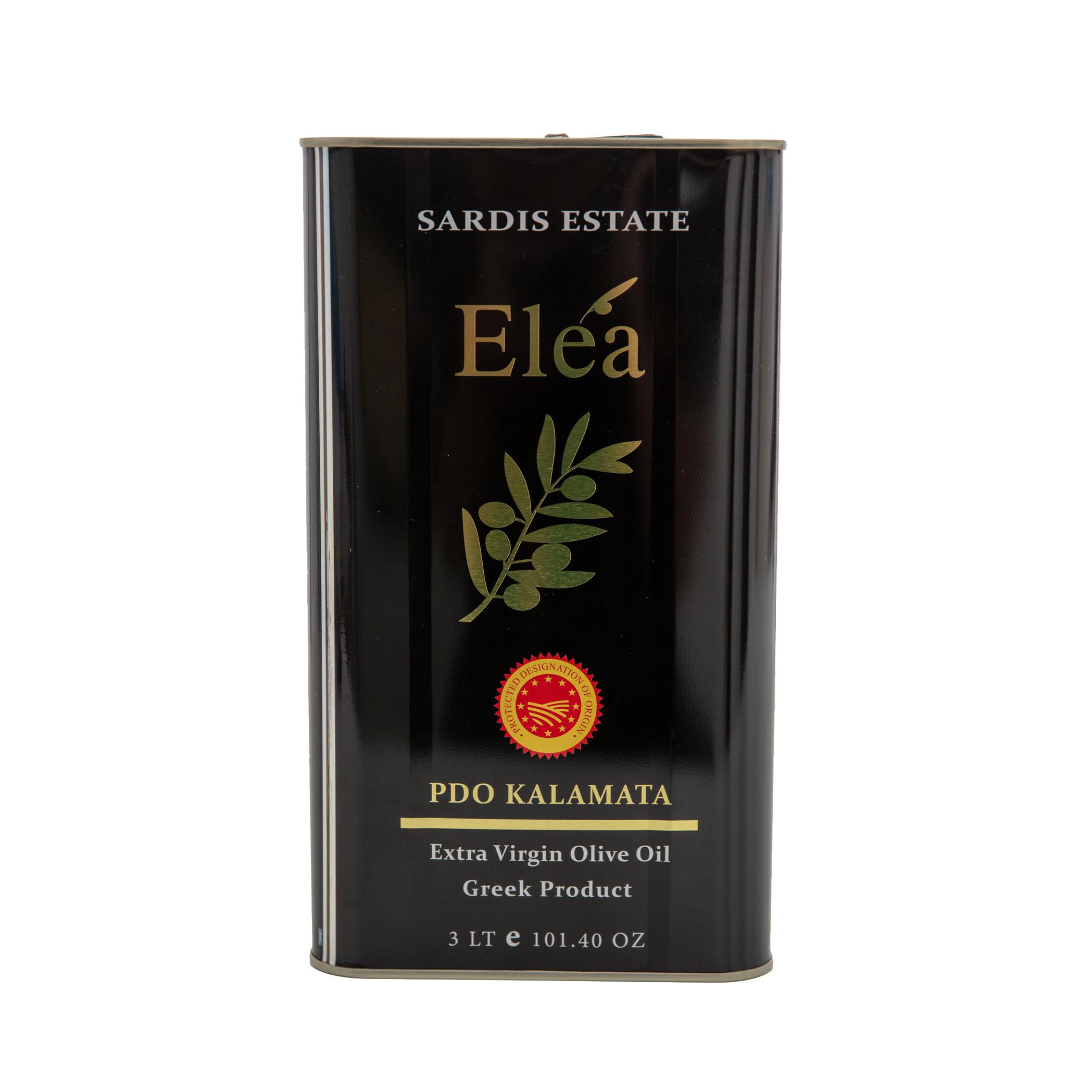 Sardis Estate Kalamata PDO Extra Virgin Olive Oil ? 3L Cold Extract, Koroneiki Variety, Authentic Greek Olive Oil