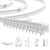 JIHXYER Flexible Bendable Ceiling Curtain Track, 9.8ft (3m) Curtain Rail Curved, PVC, Metal, Plastic & Stainless Steel, White, Ceiling Mounted