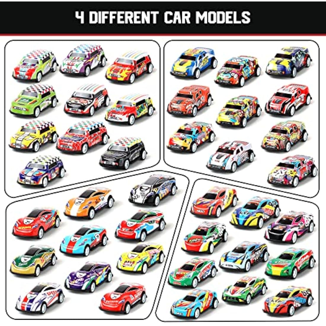 Veluoess Mini Cars Set, 40 Pieces Racing Cars Toy with Play Mat Foldable Storage Bag, for Kids Boys Girls 3 4 5 6 Years Old