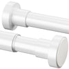 Shower Poles Extendable No Drill, 115-205CM, ?25mm, Telescopic Curtain Pole, Adjustable Strong for Bathroom Bedroom Window, White
