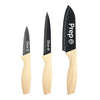 MasterChef Knife Set of 3 Kitchen Knives (Chef, Paring & Utility) Professional, Extra Sharp, Stainless Steel Blades With Non Stick Coating & Wood-Look