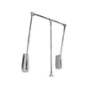 Emuca - Hang pull down wardrobe rail lift wall-mounted, pull down wardrobe rail lift, adjustable width 600-83mm (23,6-32,6 inch), Chrome plated, Steel